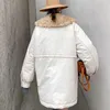 Women's Trench Coats 2023 Winter Lamb Fur Collar Women's Bio-down Cotton-pad Jackets Bohemian Ethnic Style Jacquard Tooling Parka