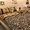 Sängkläder sätter leopardtryck 220x240 Set Luxury Comfort Däcke Cover Super Soft Bed Linens 230510