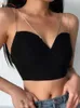 Womens Tanks Camis Insta Sexy Spaghetti Strap Cami Slim Cropped Top Women Summer Casual Backless Skinny Black Streetwear Sleeveless Camisole 230509