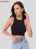 Tanques de mujer Camis Bornladies Summer Tank Tops Mujeres Casual Crop Sexy Girls Suspender Vest O-cuello OL Slim Ribber Camiseta sin mangas 230510