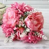 Fleurs décoratives DENISFEN Rose Bouquet Soie Pivoine Artificielle Floral 8 Tête Faux Bouquet Pour La Maison De Mariage Décoration Intérieure