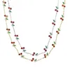 Kedjor 2023 Spring Gift Jewelry Green Red Cz tunn kedja halsband Flower Pendant Choker 35 10cm