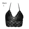 Women's Tanks Camis New Sexy Bikini Crop Top Crochet Boho Beach Camisoles Bikini Bralette Halter Cami Knitted Bra Women Backless Beachwear Tank Top Z0510