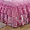 Bed Skirt European Cotton Quilted Bedspread Lace Floral Ruffles Quilted Bed Skirt Mattress Cover Sheet Pillowcase Bedding Home Textiles 230510