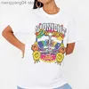 T-shirt da donna anni '70 Retro Skeleton Art T-shirt psichedelica da donna manica corta oversize Boho T-shirt estetica vintage Witch Top Hippie Clothes T230510