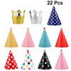 Chapéus de festa 22pcs Cone Tricorne Hat Papel Crown Cap decoração para crianças