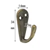 new Wholesale- Single Prong Hook Hanger Antique Bronze 3.4cm x 1.4cm for Clothes Coat Robe Purse Hat