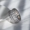 Nytt modeguldpläterat fullt bling cz diamantring för män kvinnor för bröllopsfest trevlig gåva storlek 7-10