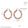 Hoop Huggie Factory Wholesale 18K Gold Plated Rose Woman Earrings Fashion Party Jewelry Birthday Gifts Top Quality Drop Delivery Dh12Q