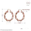 Hoop Huggie Fabrik Großhandel 18 Karat vergoldet Rose Frau Ohrringe Mode Party Schmuck Geburtstagsgeschenke Top Qualität Drop Lieferung Dh12Q