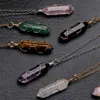 Hänge halsband naturliga stenhalsband mineral oregelbunden rektangel kvarts ite tiger ögon lapsi rosa kristallläkning y23