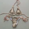 Moda de banho feminina Biquíni sólida Sexy Swimsuith Halter Bathing Suiting Set Set Beach Wear Monokini 230509