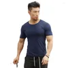 T-shirt da uomo JS1529J-Workout Fitness Uomo Camicia a maniche corte Muscolo termico Bodybuilding Wear Compression Elastic Slim Abbigliamento da allenamento