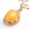 Pendant Necklaces Fashion Water Drop Inlaid Yellow Zircon 9 2 5 Necklace For Women's Anniversary Gift Wedding Jewelry ChokerPendant
