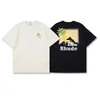 2023 Summer Rhude T Shirt Hombre Camisetas Mujeres Tees Monopatín de gran tamaño Hombres Camiseta de manga corta Marca de lujo Camisetas para hombres TAMAÑO DE EE. UU. S-XL