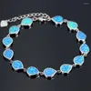Charm Bilezikler JLB-028 Su Damla Mavi Opal Damgalı Dostluk Kadın Mücevher Hediye Bangles