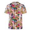 Polos pour hommes Oiseaux tropicaux Polos Hommes Perroquets Feuilles de palmier Chemise décontractée Plage Col Y2K T-shirts Manches courtes Conception Tops surdimensionnés 230510