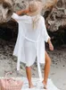 Kvinnors badkläder Summer Beach Shirts Bikini Cover Ups for Women Self Belted Kimono Dress Elegant baddräktomslag Holiday Bathing Suits Beachwear 230510