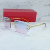 Lunettes de soleil de mode Frames Diamond Coup Men and Women Eleby Wire C Luxury Designer Carter Sun Glasses Driving Shades Outdoor Protect Gafas de Sol