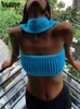 Serbatoi da donna Camis Nsauye Camicie basic estive lavorate a maglia Crop Top Blu Casual Streetwear Mini gilet Abbigliamento donna Canotta per vacanze al mare Y2K 230510