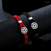 Bracelets de charme Fashion Six Star Bracelet Love e Guardian Casal Personalidade Vermelha Black