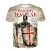 T-shirts pour hommes Templiers Chemise à manches courtes imprimée en 3D Hommes Femmes Mode Casual Cool T-shirts Hip Hop Streetwear T-shirts surdimensionnés