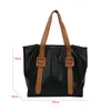 Kvällspåsar 2023 Luxury Soft Leather Laptop Bag Simple Handväskor Kända märken Kvinnor Axel Casual Big Tote Vintage Ladies Office