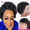 Perucas de cabelo pixie cortado bob bob curly renda frontal human transparente front for women wave profunda barato 230510