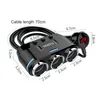 Lättare 12v24v bil cigarett ljusare socket splitter plug led USB laddare plug -adapter port 3 väg auto för mobiltelefon DVR -tillbehör