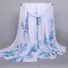 Lenços femininos pêssego flor verão suavizador hijab shawl protetora solar liso de seda lamacos ladrões de chiffon lenço de chiffon da cabeça da cabana da praia