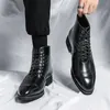 Business Boots Luxury Designer Office Formal Dress Shoes Men's Ankle Boots Pointed Toe Boots Casual for Men Botas Hombre