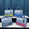 Designer The Tote Handbag Tote Bag Ladies Painted Graffiti Canvas Bag Tote Handbag Tote Bag Shopping Men Multifunctional Decoration Twill with LOGO Lettering