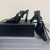 2023 damskie projektant luksusowe metalowe sandały na wysokim obcasie moda klasyczne prawdziwej skóry Sexy pure color obuwie na co dzień ladys pasek krzyżowy sandały na obcasie rozmiary 39