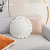 Kussensloop Noordse Instagram -stijl Tassel Lace Modern El Sofa Woonkamer Kussens Houndstooth Orange Cushion Cover