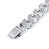 Link Bracelets de alta qualidade Cadeia Miami Solid White Gold preenchido com homens da pulseira cubana 8.07 "