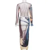 Dwuczęściowa sukienka Y2K Ubranie 3D nadruk 2 -częściowy zestaw zestaw
