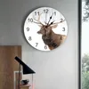 Horloges murales wapiti neige hiver Animal PVC horloge numérique Design moderne salon décor grande montre muet suspendu