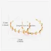 Hoop Huggie Fashion Shinning Zircon Leaves Pendientes Semicircular Stud Tiny Leaf Para Mujeres Niñas Party Jewelry Drop Delivery Dhgarden Dhuvk