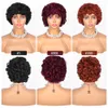 Haar Pruiken Bouncy Krullend Fringe Pixie Cut Korte Menselijk voor Vrouwen Goedkope Full Machine Ei Krullen Bob met Pony 230510