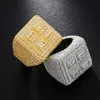 Drop Shipping Luxury Hip Hop Jewelry Full Pave D Color VVS Moissanite 100% 925 Sterling Silver Ring Iced Out Men's Ring