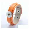 Chain Pu Leather Armband Bangle Jewelry 18mm Snap Button Handgjorda äkta wrap -charm för DIY Drop Leverans Armband Dhgarden Dhegb