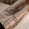 Spodnie damskie Capris Herringbone wełniane spodnie damskie Pencil Pencil Spodnie jesienne zima wysoka talina paliwowe spodnie biuro damskie spodnie kobiety 230510