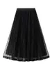 Юбки женская вышиваемная юбка для тузы элегантная высокая талия цветочная эластичная принцесса сетка сетка A-Line Party