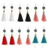 Dangle Chandelier New Bohemia Ethnic Style Long Tassel Earrings For Women Fashion Natural Abalone Shell Pendant Earring Je Dhgarden Dhpj3