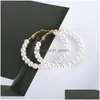 Hoop Huggie mode pärlor örhängen för kvinnor överdimensionerade pärlcirkelörringar söta korea stil design smycken droppe leverera dhgarden dhcam