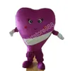 Professionell ny Purple Heart Mascot Costume Animal Theme Cartoon Character Mascot Suit kan anpassas klänning