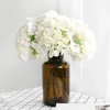 Flores decorativas de 34 cm de seda hidrangeias de buquê artificial Fake for Home Wedding Decoration Indoor Mariage