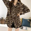 Womens Blouses Shirts Fashion Tops and Elegant Long Sleeve V neck Leopard Shirt Ladies Loose OL chemise femme blusa feminina Streetwear 230509