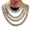 Hip Hop Mens smycken halsband 10-12mm Moissanite 925 Silver Diamond Miami Chain Ice Cuban Link Chain Prong Iced Out Cuban