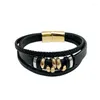 Strand Original Cool haut de gamme commerce extérieur bijoux Bracelet en cuir synthétique polyuréthane hommes noir magique griffe cuir